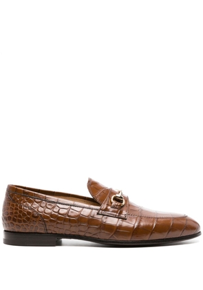Scarosso Alessandro crocodile-effect loafers - Brown