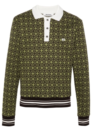 Wales Bonner organic cotton jacquard polo shirt - Green