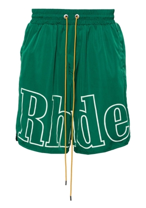 RHUDE logo-print track shorts - Green
