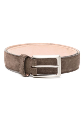 N.Peal buckled suede belt - Brown