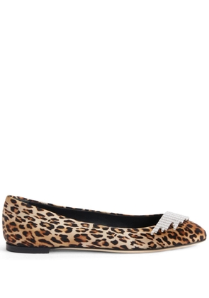 Giuseppe Zanotti Iveery leopard-print ballerina shoes - Brown
