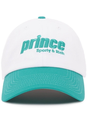 Sporty & Rich Prince Sporty embroidered cotton cap - White