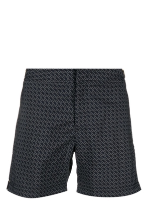 Orlebar Brown geometric-jacquard swim shorts - Grey