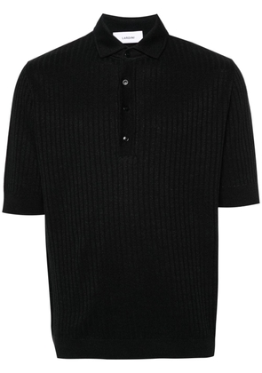 Lardini ribbed-knit polo shirt - Black