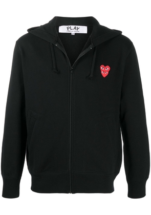 Comme Des Garçons Play heart-embroidered zip-up hoodie - Black