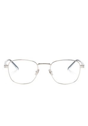 Saint Laurent Eyewear logo-engraved rectangle-frame glasses - Silver
