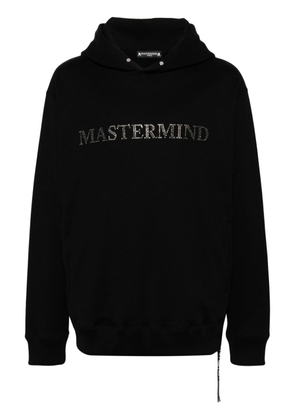 Mastermind World rhinestone-logo cotton hoodie - Black