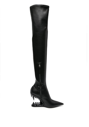 Gcds Morso 110mm leather knee-length boots - Black