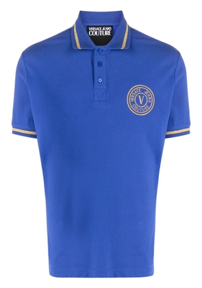 Versace Jeans Couture logo-embroidered polo shirt - Blue