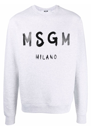 MSGM logo-print crew neck sweatshirt - Grey
