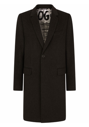 Dolce & Gabbana single-breasted wool-cashmere coat - Grey
