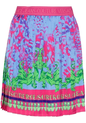 Versace Jeans Couture Animalier-print pleated skirt - Pink