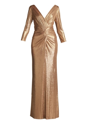 Tadashi Shoji Ryah metallic draped gown - Gold