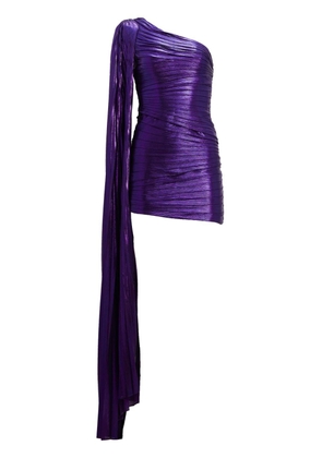 Retrofete Karena draped one-shoulder mini dress - Purple