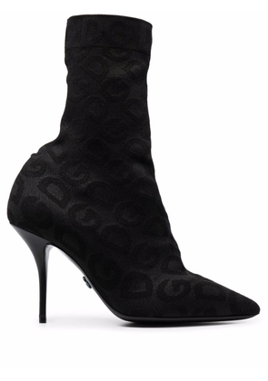 Dolce & Gabbana monogram ankle boots - Black