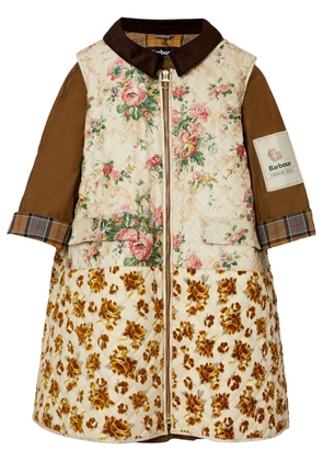 Erdem floral-gilet waxed cotton coat (two piece) - Neutrals