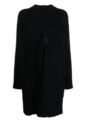 Yohji Yamamoto asymmetric V-neck cardi-coat - Black