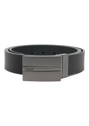 BOSS interchangeable-buckles leather belt - Black