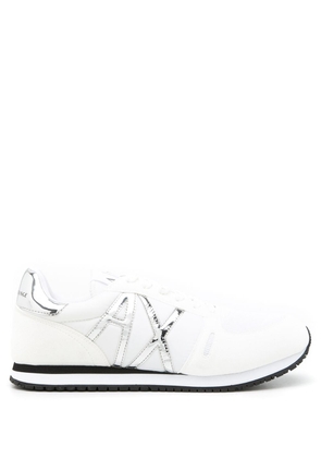 Armani Exchange metallic-logo low-top sneakers - White