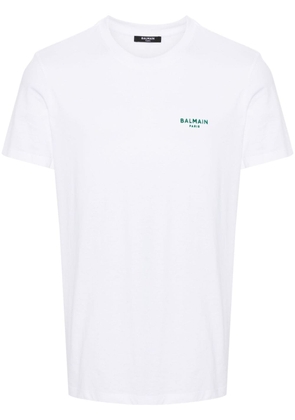 Balmain logo-appliqué cotton T-shirt - White