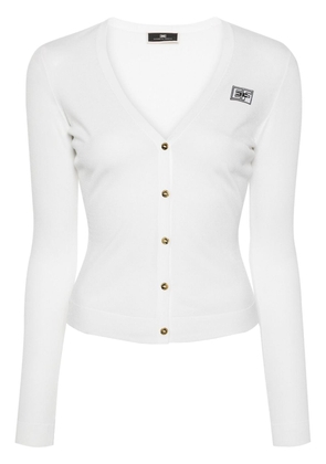 Elisabetta Franchi logo-jacquard cardigan - White