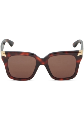 Alexander McQueen Eyewear Punk Rivet square-frame sunglasses - Brown