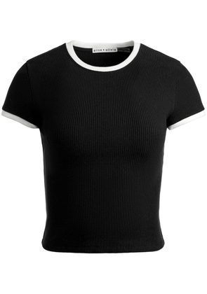 alice + olivia Tess fine-ribbed T-shirt - Black
