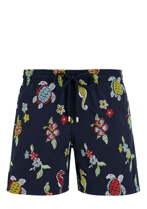 Vilebrequin Mosaïque-embroidered swim shorts - Blue