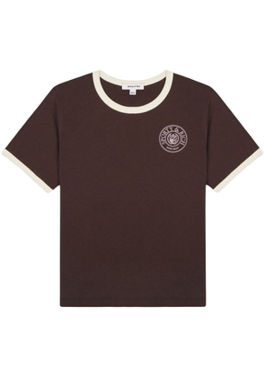 Sporty & Rich Conneticut logo-print cotton T-shirt - Brown