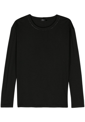 Fabiana Filippi beaded-trim cotton T-shirt - Black
