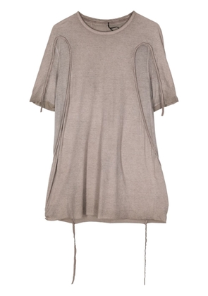 Masnada draped-detail cotton T-shirt - Neutrals