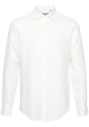 Canali classic-collar linen shirt - White
