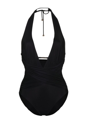 La Perla logo-plaque swimsuit - Black