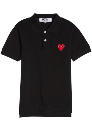 Comme Des Garçons Play logo-appliqué piqué cotton polo shirt - Black