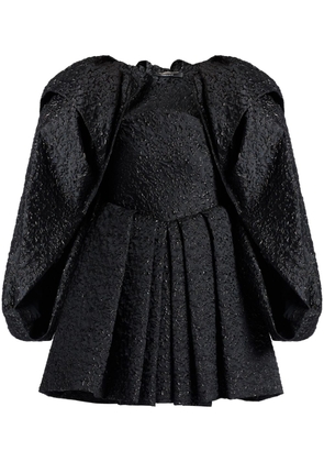 Versace draped Lurex cloquet cape - Black
