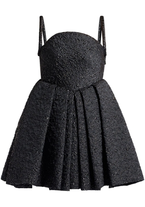 Versace pleated Lurex cloqué minidress - Black