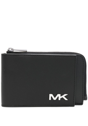 Michael Kors logo-plaque leather wallet - Black