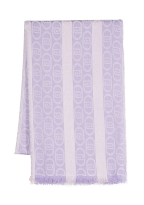 LIU JO logo-jacquard scarf - Purple