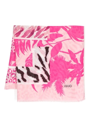 LIU JO animal-print bamboo scarf - Pink