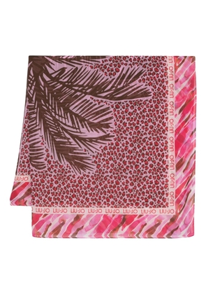LIU JO animal-print chiffon scarf - Pink