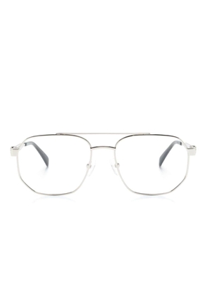 Alexander McQueen Eyewear skull pilot-frame glasses - Silver