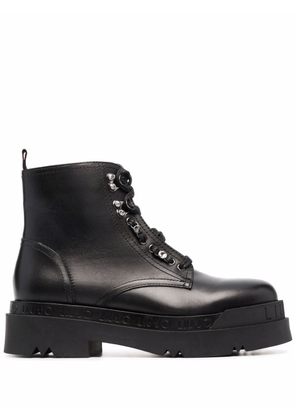 LIU JO calf leather lace-up boots - Black