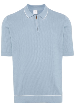 Eleventy short-sleeve knitted polo shirt - Blue