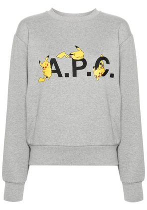 A.P.C. x Pokémon Pikachu-print cotton sweatshirt - Grey