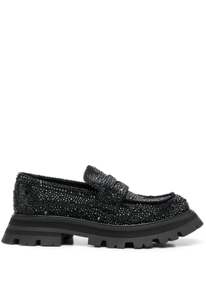 Alexander McQueen crystal-embellished slip-on loafers - Black
