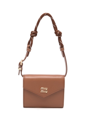 Miu Miu detachable-strap leather wallet - Brown