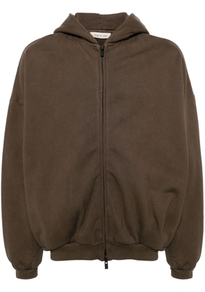 Fear Of God zip-up cotton hoodie - Brown