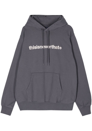 This Is Never That logo-embroidered cotton hoodie - Grey