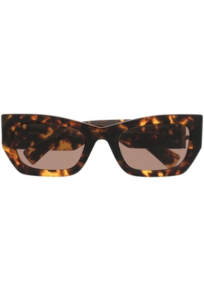 Miu Miu Eyewear logo-plaque oversize-frame sunglasses - Brown