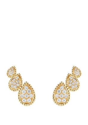 Boucheron Yellow Gold And Diamond Serpent Bohème Three Motifs Earrings